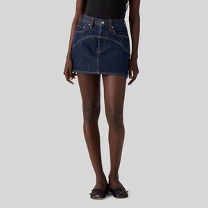 Levi’s Dark Wash Denim Mini Skirt High Rise Jean Skirt